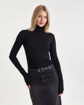 Wakakuu Icons   Top Ella Turtleneck Black 